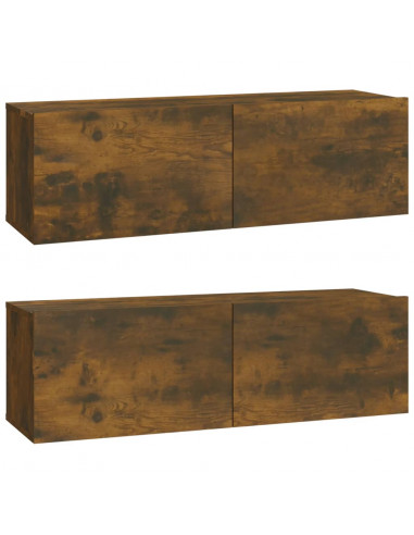 Set di Mobili Porta TV 6 pz Rovere Fumo in Legno Multistrato