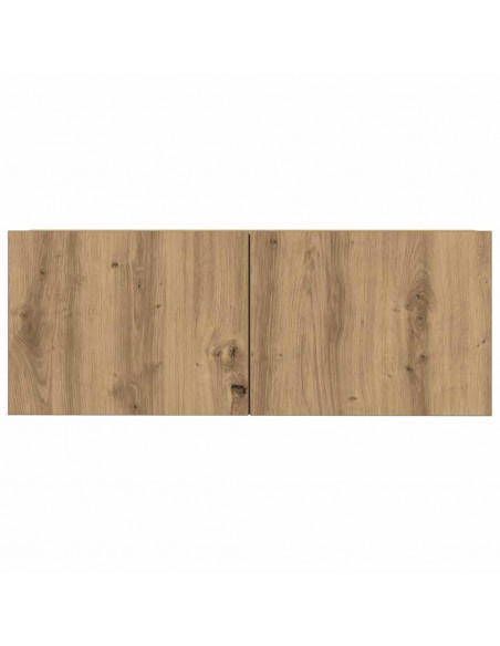 Set Mobile TV 3 pz Montato a Parete Rovere in Truciolato