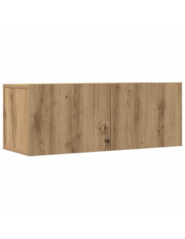 Set Mobile TV 4 pz Montato a Parete Rovere in Legno Multistrato