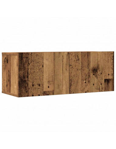 Set Mobile TV 5 pz Montato a Parete Legno Antico