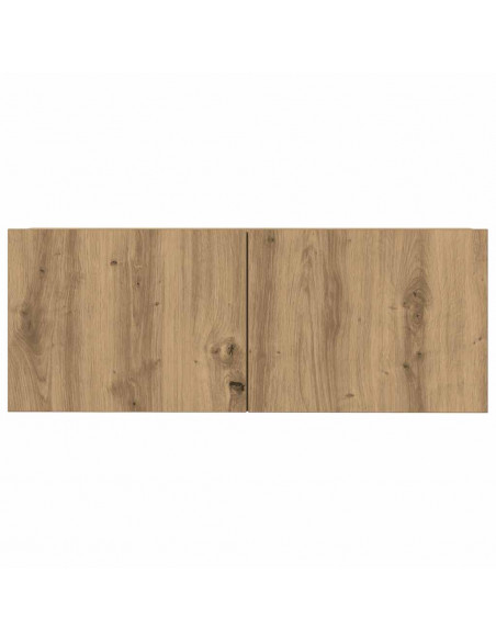 Set Mobile TV 7 pz Montato a Parete Rovere in Legno Multistrato