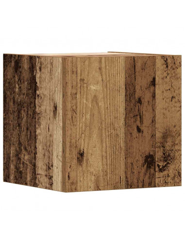 Set Mobile TV 8 pz Montato a Parete Legno Antico in Truciolato