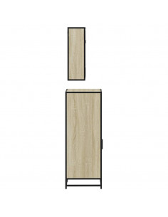 Set Mobili da Bagno 3 pz Rovere Sonoma in Legno Multistrato 2