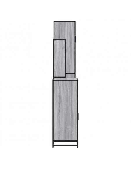 Set Mobili da Bagno 4 pz Grigio Sonoma in Legno Multistrato