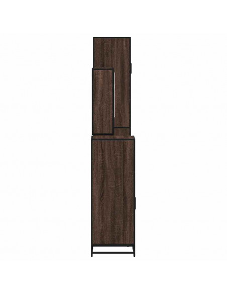 Set Mobili da Bagno 4 pz Rovere Marrone in Legno Multistrato