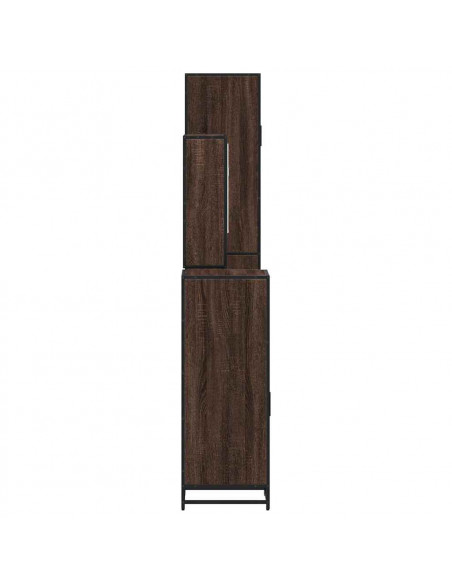 Set Mobili da Bagno 4 pz Rovere Marrone in Legno Multistrato