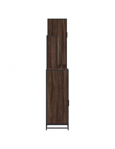 Set Mobili da Bagno 4 pz Rovere Marrone in Legno Multistrato