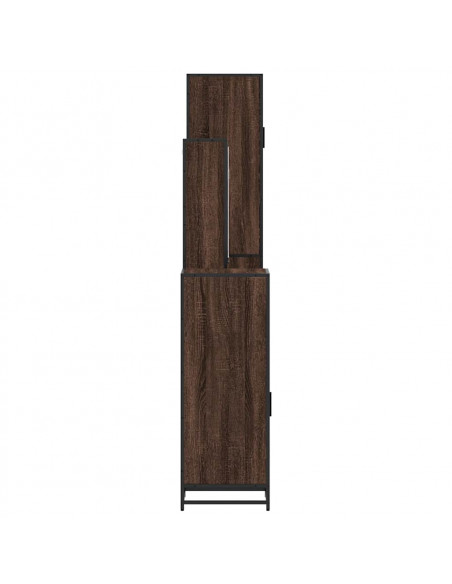 Set Mobili da Bagno 4 pz Rovere Marrone in Legno Multistrato