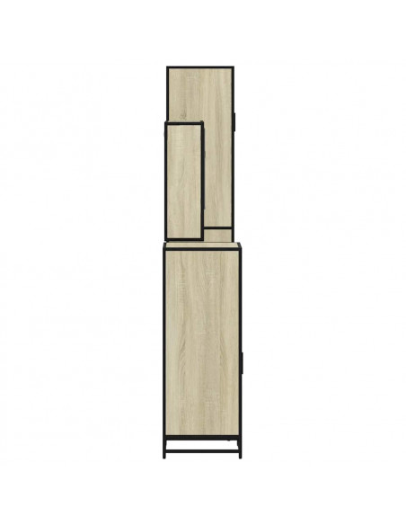 Set Mobili da Bagno 4 pz Rovere Sonoma in Legno Multistrato