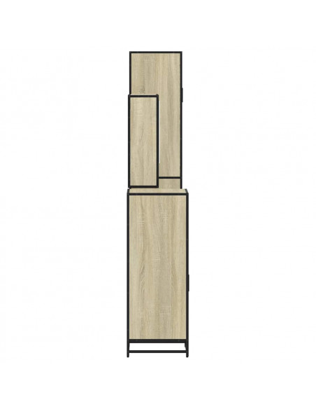 Set Mobili da Bagno 4 pz Rovere Sonoma in Legno Multistrato