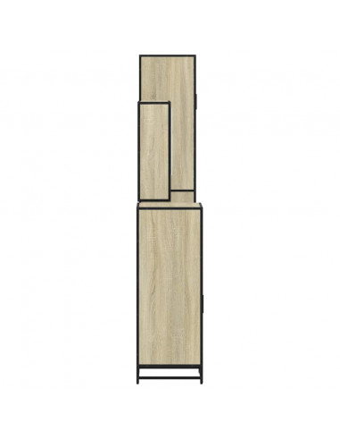 Set Mobili da Bagno 4 pz Rovere Sonoma in Legno Multistrato
