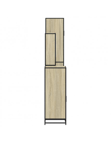 Set Mobili da Bagno 4 pz Rovere Sonoma in Legno Multistrato