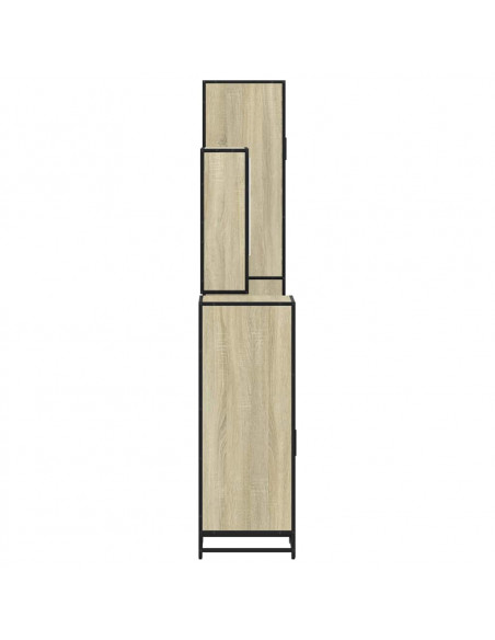 Set Mobili da Bagno 4 pz Rovere Sonoma in Legno Multistrato