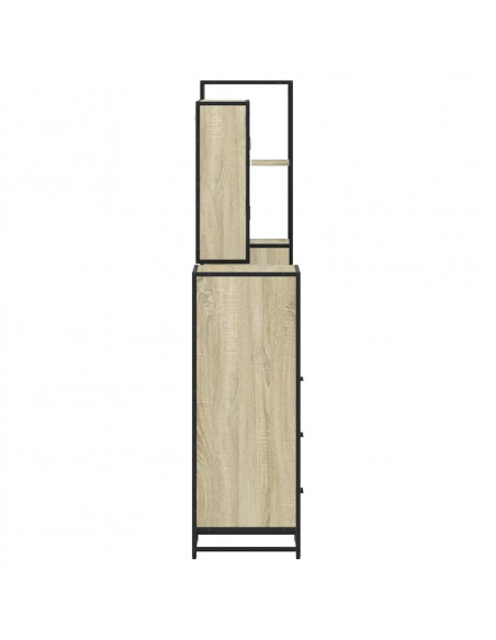 Set Mobili da Bagno 4 pz Rovere Sonoma in Legno Multistrato