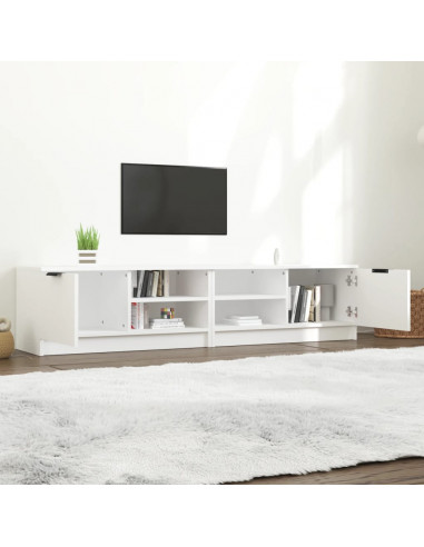 Mobili Porta TV 2 pz Bianchi 80x35x36,5 cm in Legno Multistrato