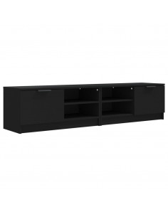 Mobili Porta TV 2 pz Neri 80x35x36,5 cm in Legno Multistrato