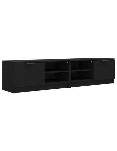 Mobili Porta TV 2 pz Neri 80x35x36,5 cm in Legno Multistrato