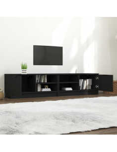 Mobili Porta TV 2 pz Neri 80x35x36,5 cm in Legno Multistrato 2