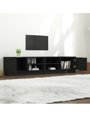 Mobili Porta TV 2 pz Neri 80x35x36,5 cm in Legno Multistrato