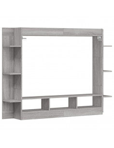 Mobile Porta TV Grigio Sonoma 152x22x113cm in Legno Multistrato