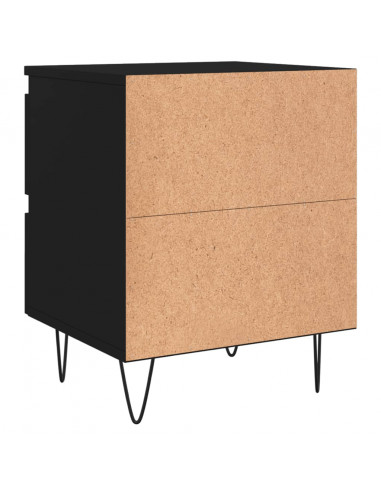 Comodino Nero 40x35x50 cm in Legno Multistrato