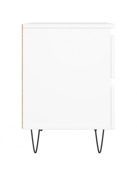 Comodino Bianco 40x35x50 cm in Legno Multistrato