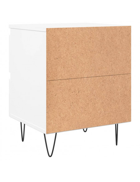 Comodino Bianco 40x35x50 cm in Legno Multistrato