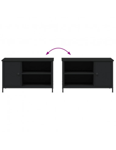 Mobile Porta TV Nero 80x40x50 cm in Legno Multistrato