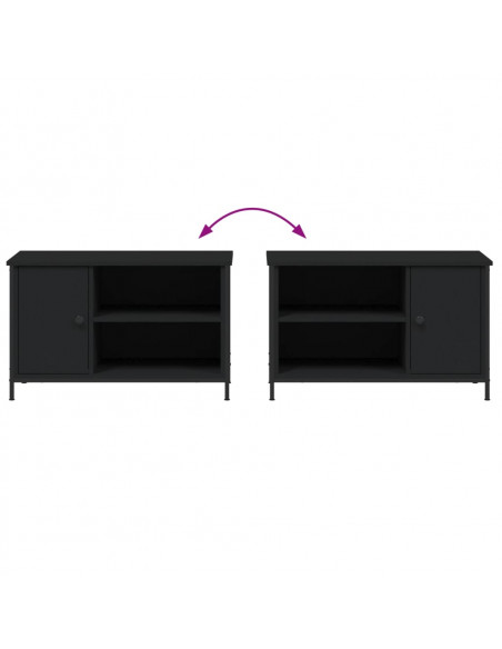 Mobile Porta TV Nero 80x40x50 cm in Legno Multistrato