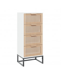 Credenza Bianca 40x30x95 cm in Legno Multistrato