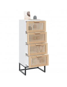 Credenza Bianca 40x30x95 cm in Legno Multistrato 2