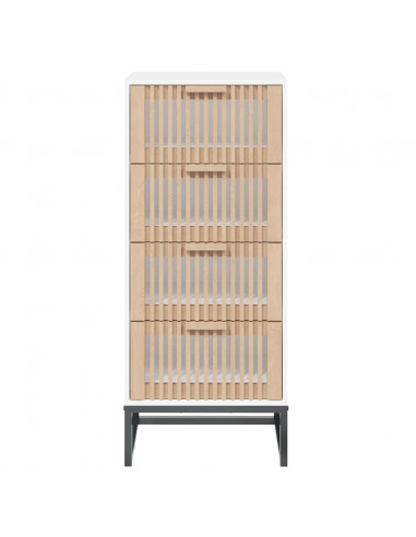 Credenza Bianca 40x30x95 cm in Legno Multistrato