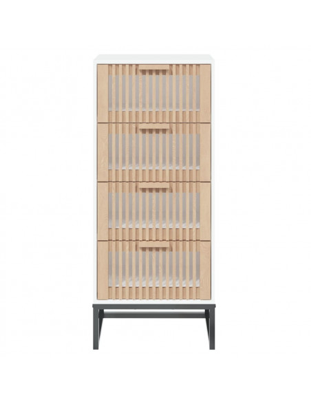 Credenza Bianca 40x30x95 cm in Legno Multistrato