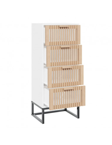 Credenza Bianca 40x30x95 cm in Legno Multistrato