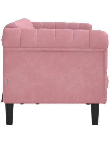 Divano a 3 Posti Rosa in Velluto