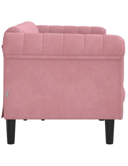 Divano a 3 Posti Rosa in Velluto