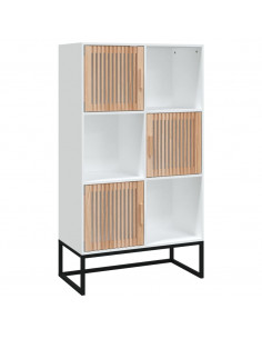 Credenza Bianca 70x35x125 cm in Legno Multistrato