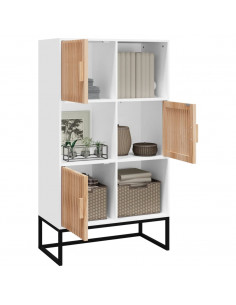 Credenza Bianca 70x35x125 cm in Legno Multistrato 2