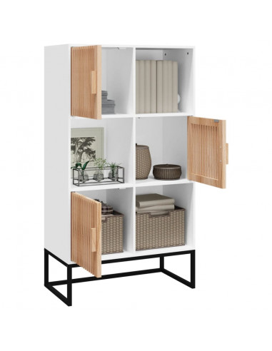 Credenza Bianca 70x35x125 cm in Legno Multistrato