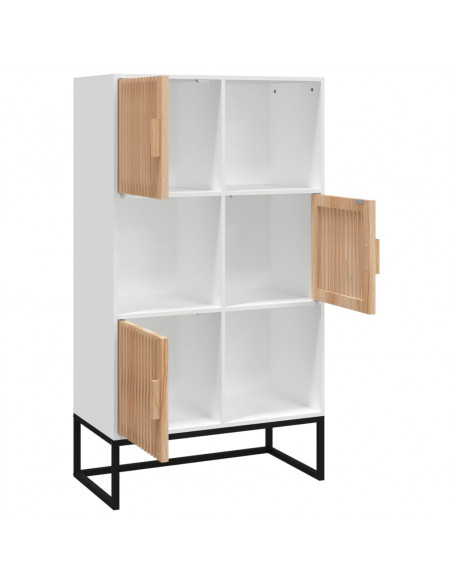 Credenza Bianca 70x35x125 cm in Legno Multistrato