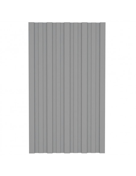 Pannelli da Tetto 12 pz in Acciaio Zincato Grigio 80x45 cm