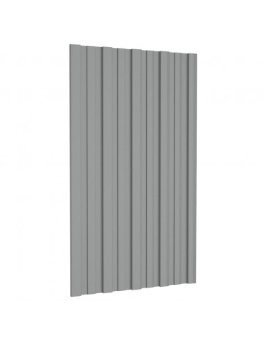 Pannelli da Tetto 12 pz in Acciaio Zincato Grigio 80x45 cm