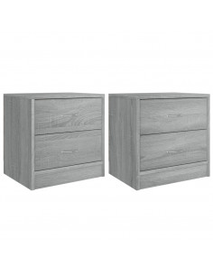 Comodini 2pz Grigio Sonoma 40x30x40 cm in Truciolato