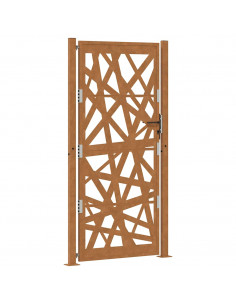 Cancello da Giardino 105x205 cm Acciaio Corten Design Leggero