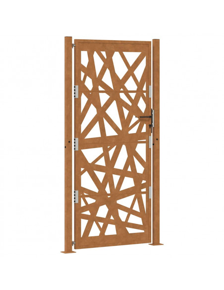 Cancello da Giardino 105x205 cm Acciaio Corten Design Leggero