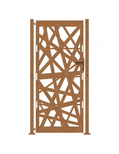 Cancello da Giardino 105x205 cm Acciaio Corten Design Leggero