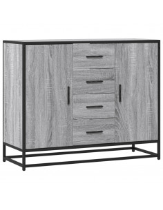 Credenza Grigio Sonoma 92x35x76 cm in Legno Multistrato