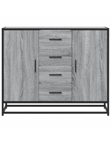 Credenza Grigio Sonoma 92x35x76 cm in Legno Multistrato