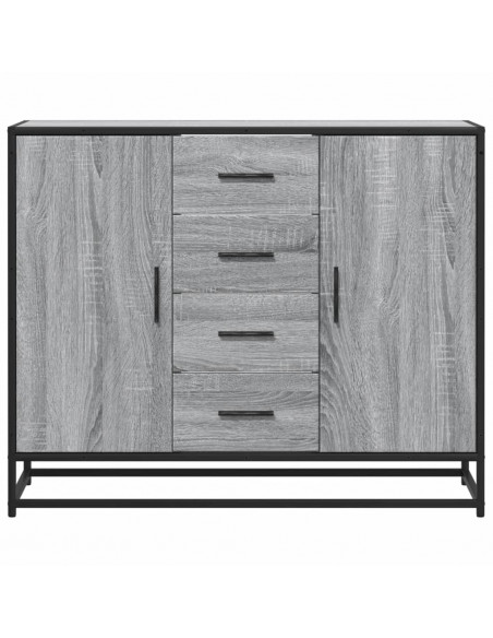 Credenza Grigio Sonoma 92x35x76 cm in Legno Multistrato