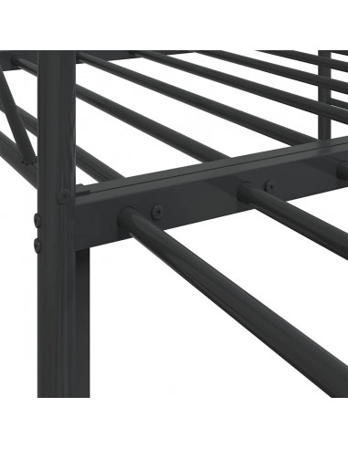 Divano Letto Estraibile senza Materasso Nero 75x190 cm Acciaio